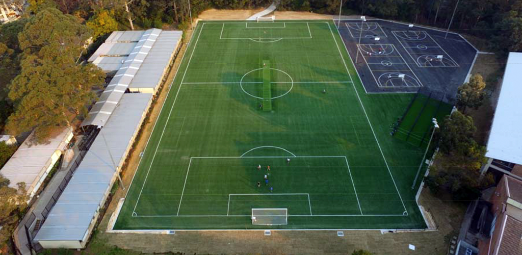 Artificial turf in a soccer pitch